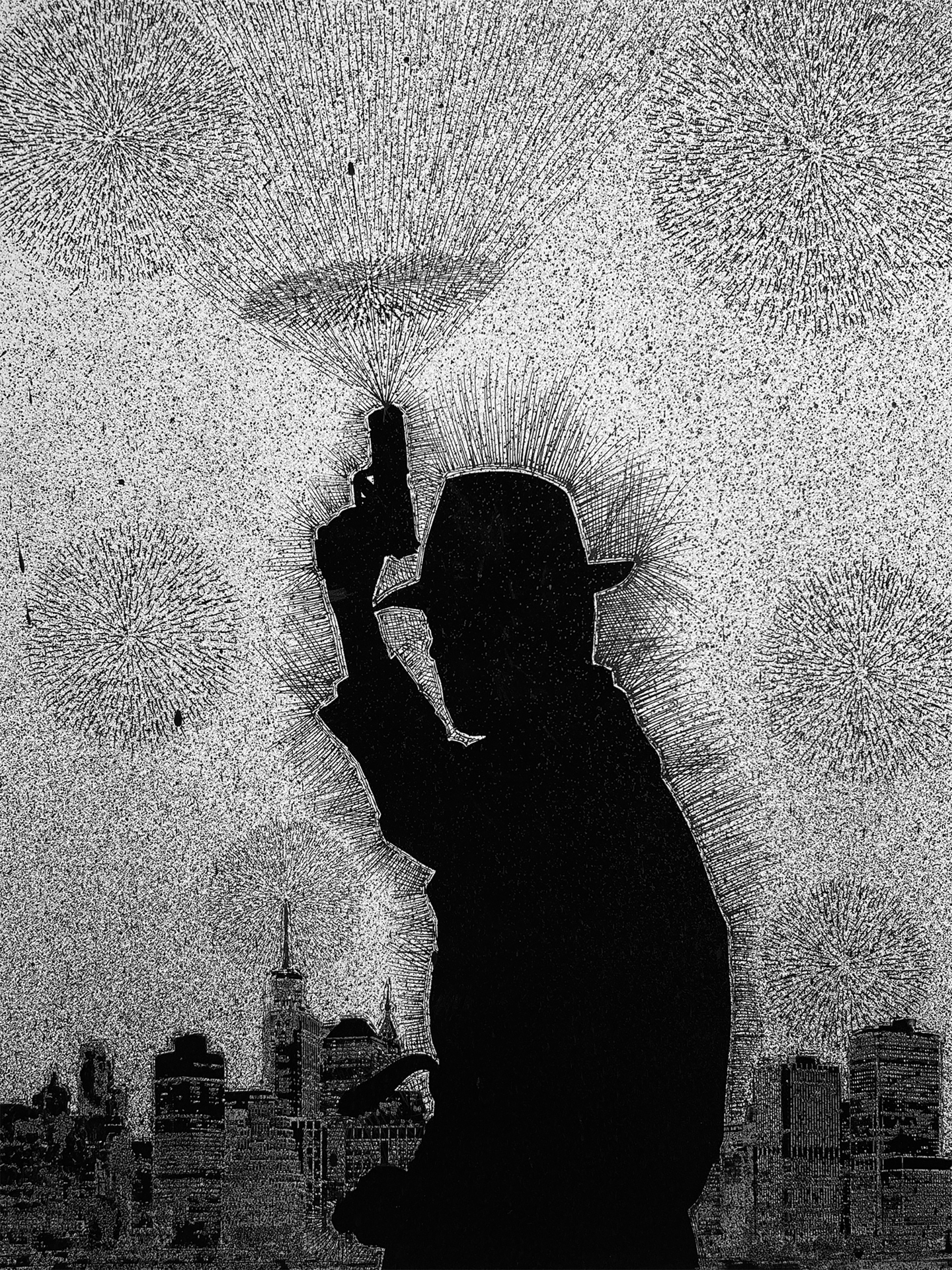 Shadow-Man-in-Manhatten-Hand-Drawn-BW